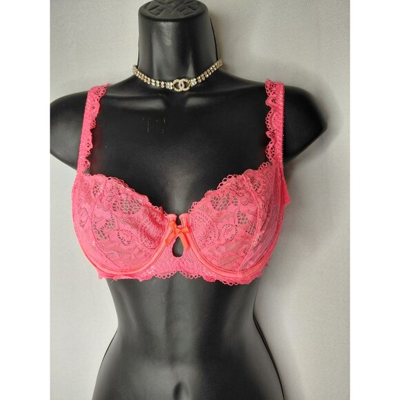 Victorias Secret Pink Lace Underwire Bra Size 34C - Picture 1 of 8